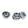 M6 white zinc zin-plated hex flange nut with serrated carbon steel Grade 4 grade 8 grade6